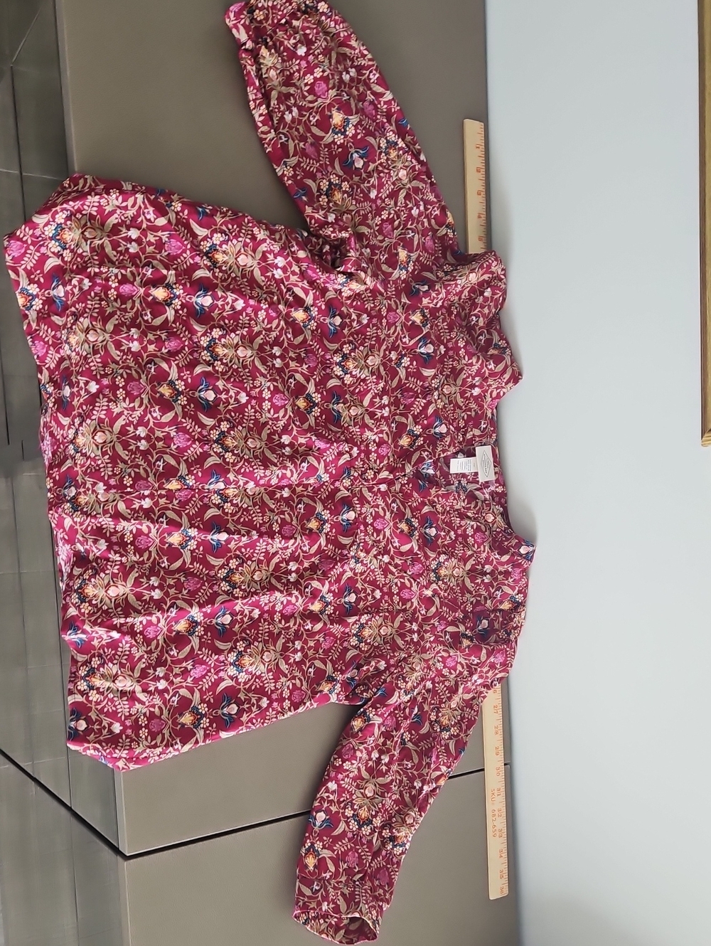 St. John's Bay Floral Blouse in Red & Blue